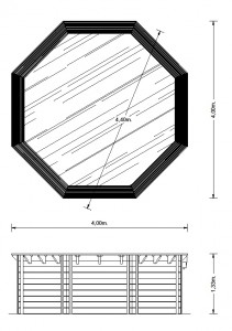 Interline houten zwembad plattegrond 4.40